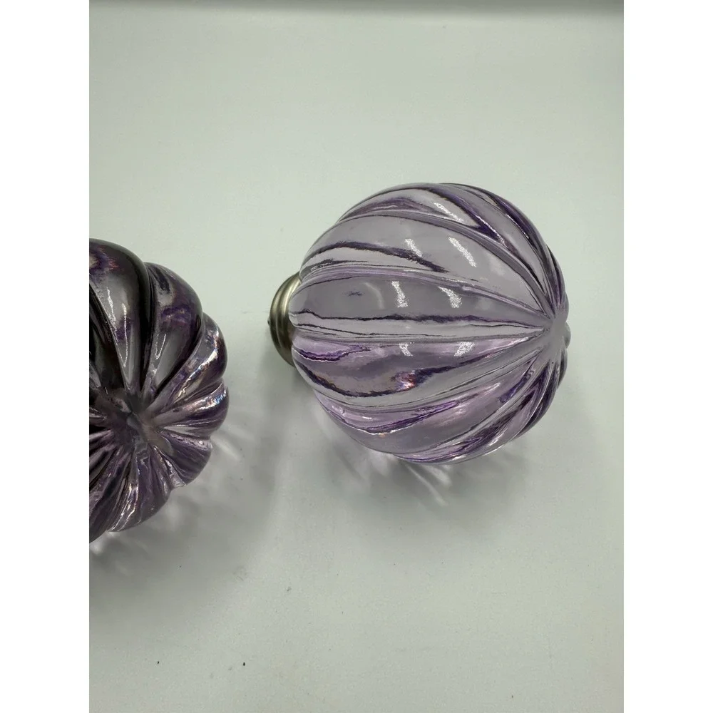 Glass Knobs Pulls Light Purple Hot Air Balloon Effect‎ Chrome Hardware 2 Pair
